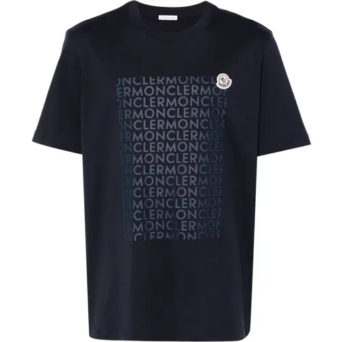 Blaues T-Shirt für Männer Moncler - Moncler - Modalova