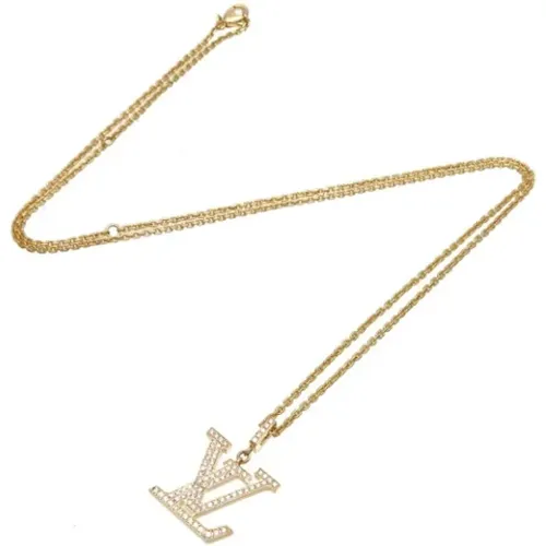 Pre-owned Gold necklaces , female, Sizes: ONE SIZE - Louis Vuitton Vintage - Modalova