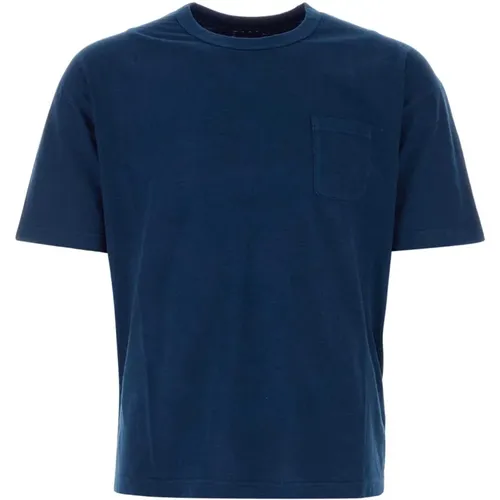 Blau Baumwoll T-Shirt Moderner Stil , Herren, Größe: M - visvim - Modalova