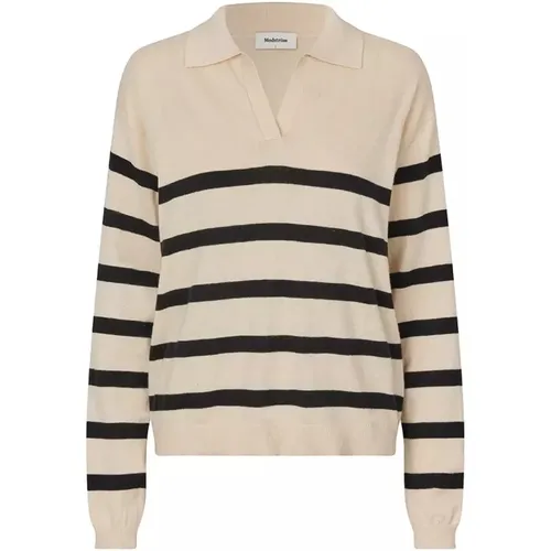 Striped V-Neck Sweater , female, Sizes: L, XS, S, M, XL - Modström - Modalova