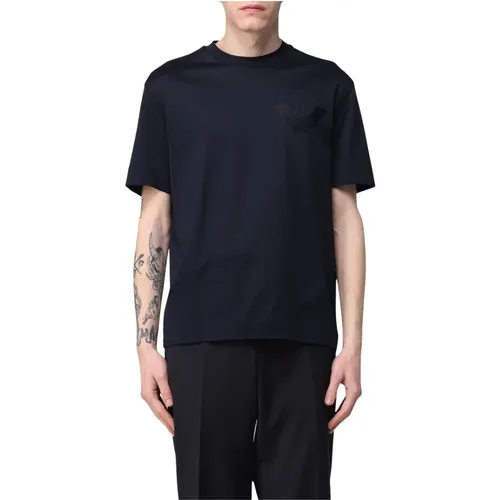 Men`s Logo Applique T-Shirt , male, Sizes: XL - Emporio Armani - Modalova