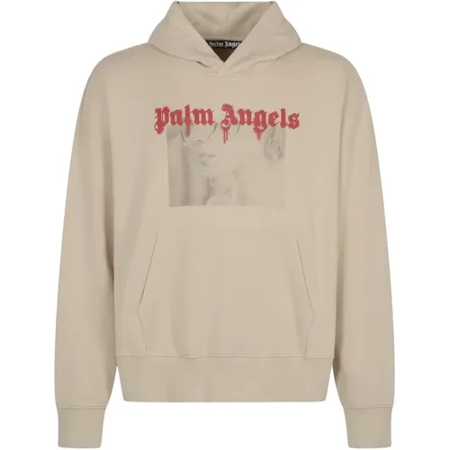 Portrait Bleistift Hoody Pullover - Palm Angels - Modalova