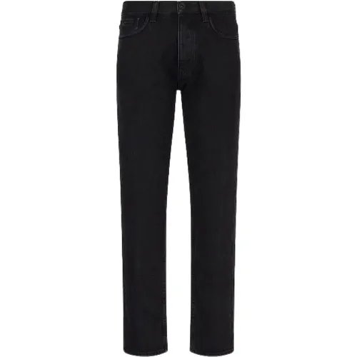 Zeitlose schwarze Slim-Fit-Jeans , Herren, Größe: W36 - Emporio Armani - Modalova