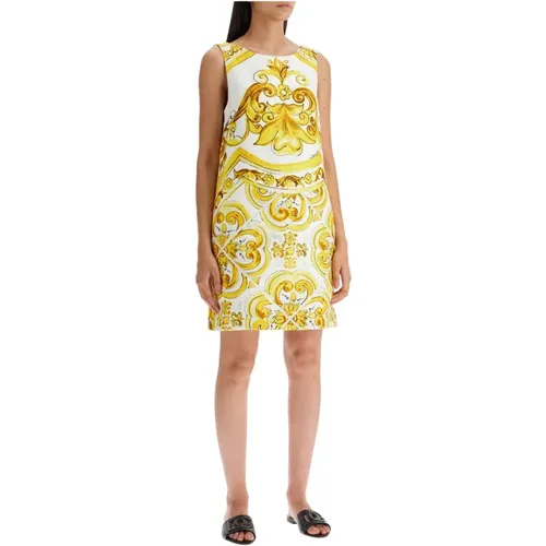 Maiolica Brocade Mini Dress , female, Sizes: XS - Dolce & Gabbana - Modalova