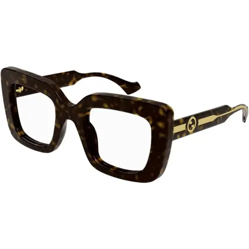 Stylish Havana Frame Sunglasses , unisex, Sizes: 49 MM - Gucci - Modalova