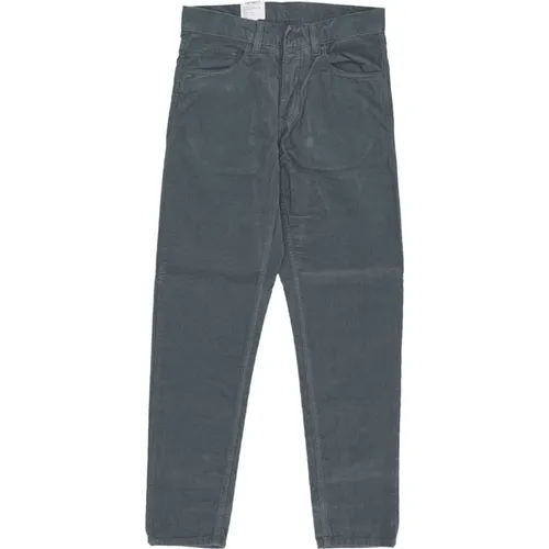 Samtige Lange Hose mit Regular Fit , Herren, Größe: W32 - Carhartt WIP - Modalova