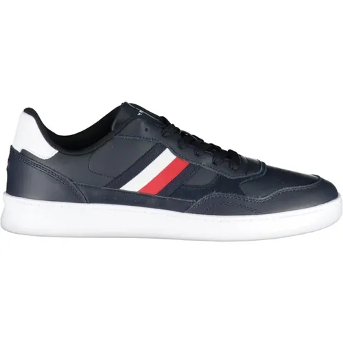 Blaue Sportliche Schnürschuhe mit Logo-Print , Herren, Größe: 42 EU - Tommy Hilfiger - Modalova