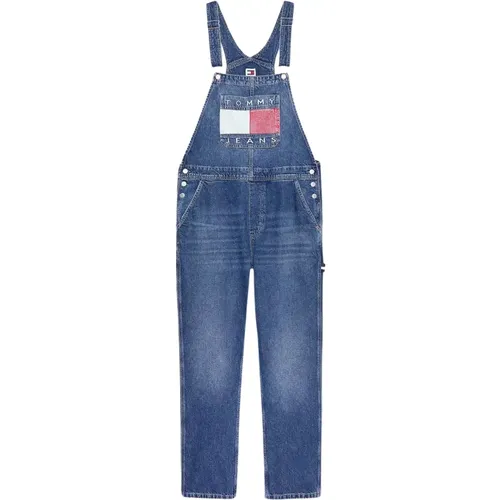 S Style Denim Dungaree Dress , male, Sizes: M - Tommy Hilfiger - Modalova