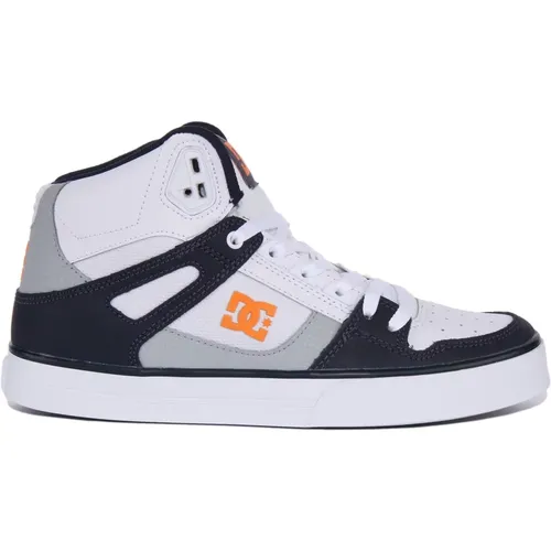 Pure High Top Trainers White Navy , male, Sizes: 8 1/2 UK, 10 UK - DC Shoes - Modalova