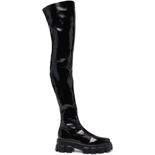 Sophisticated Over-knee Boots , female, Sizes: 4 UK - Prada - Modalova
