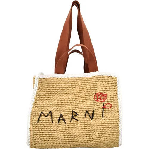 Women's Bags Handbag Natural/white/rust Ss24 , female, Sizes: ONE SIZE - Marni - Modalova