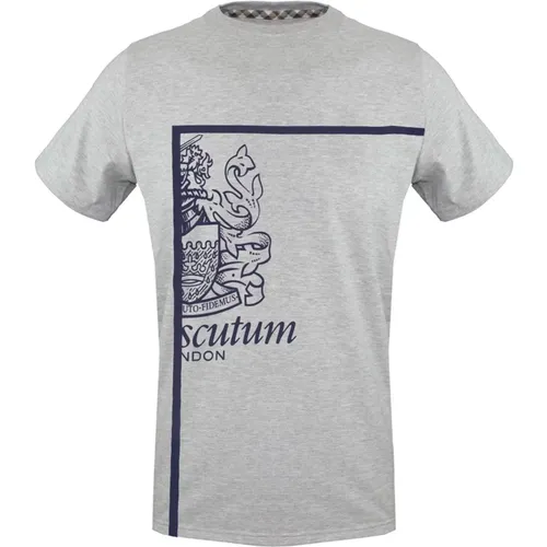 Logo Detail Baumwoll T-shirt Herren Einfarbig - Aquascutum - Modalova