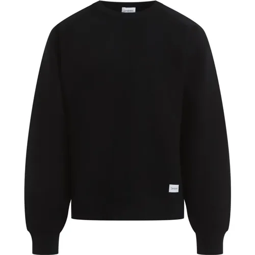 Schwarzer Baumwoll-Sweatshirt Aw24 Stil - Saint Laurent - Modalova