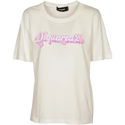 Weiße T-Shirts und Polos , Damen, Größe: M - Dsquared2 - Modalova