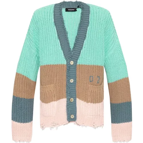 Cardigan with vintage effect , male, Sizes: S - Dsquared2 - Modalova
