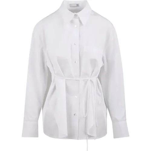 Poplin Shirt with Italian Collar , female, Sizes: XS, S - Douuod Woman - Modalova