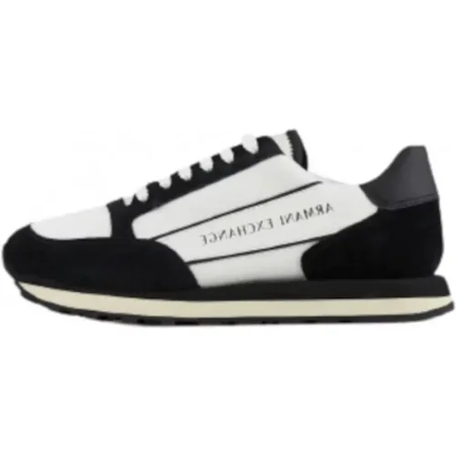 Schwarze Sneakers aus technischem Stoff für Herren , Herren, Größe: 43 EU - Armani Exchange - Modalova