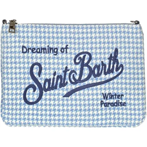 Houndstooth Clutch with Embroidered Logo , female, Sizes: ONE SIZE - MC2 Saint Barth - Modalova