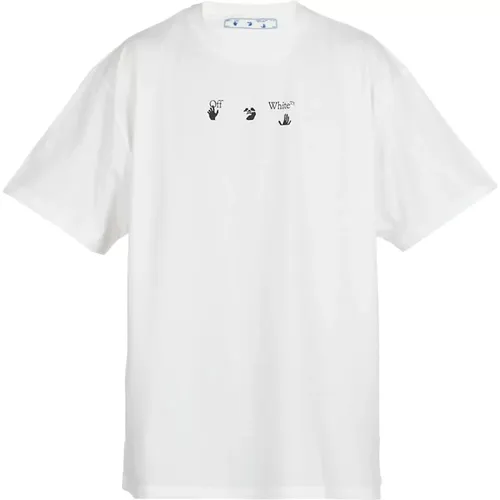 Baumwoll-T-Shirt mit bedrucktem Logo Off - Off White - Modalova