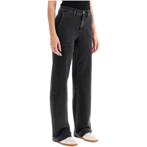 Schwarzer Gewaschener Stretch-Denim Gerader Schnitt , Damen, Größe: W27 - A.P.C. - Modalova