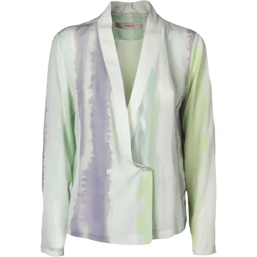 Double-breasted blouse with shawl collar , female, Sizes: S - Jucca - Modalova
