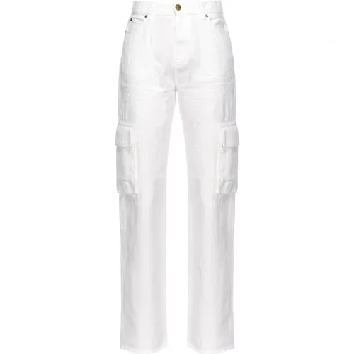 Weiße Hose mit Stil , Damen, Größe: W30 - pinko - Modalova