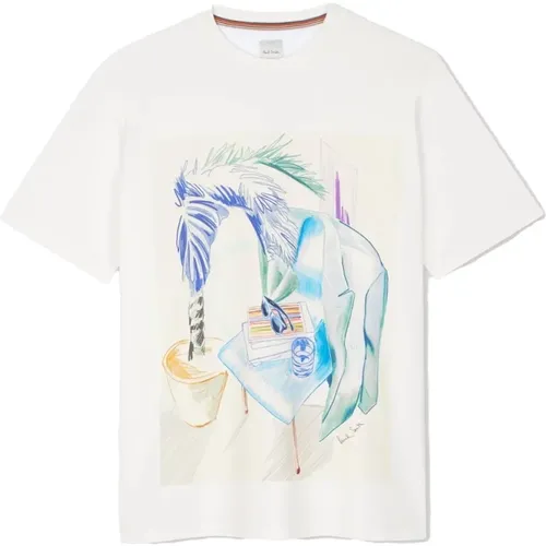 Life Drawing Print T-Shirt , male, Sizes: L, XL - Paul Smith - Modalova