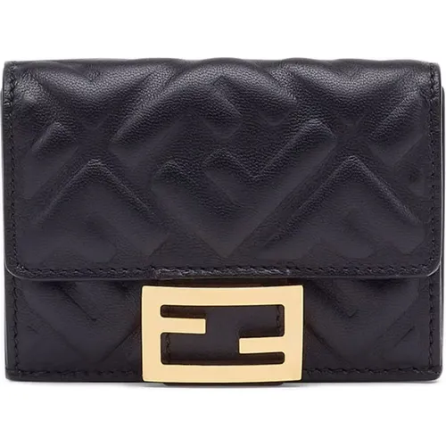 Leather Wallet with FF Motif , female, Sizes: ONE SIZE - Fendi - Modalova