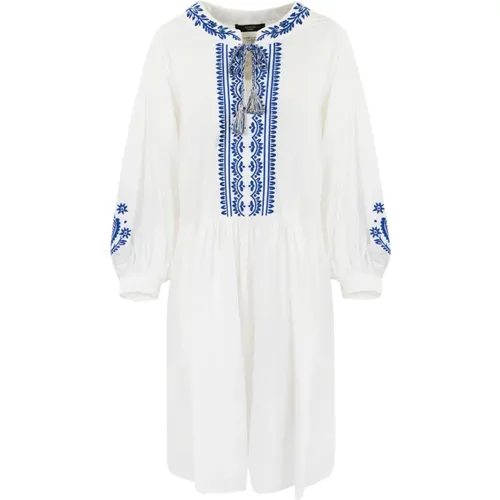 Ethnic Embroidered Cotton Dress , female, Sizes: 2XS - Max Mara Weekend - Modalova