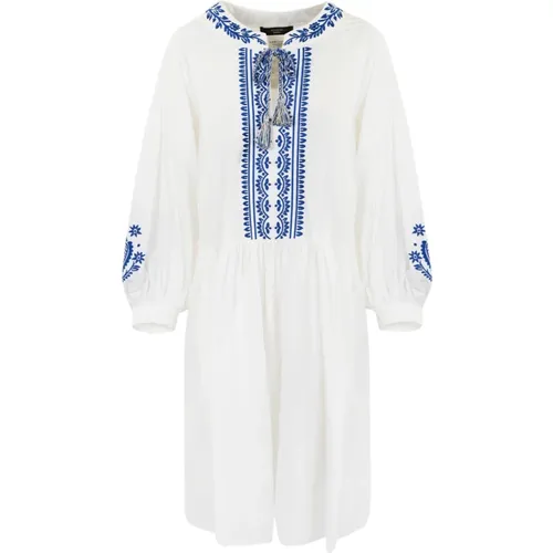 Ethnic Embroidered Cotton Dress , female, Sizes: S, 2XS - Max Mara Weekend - Modalova