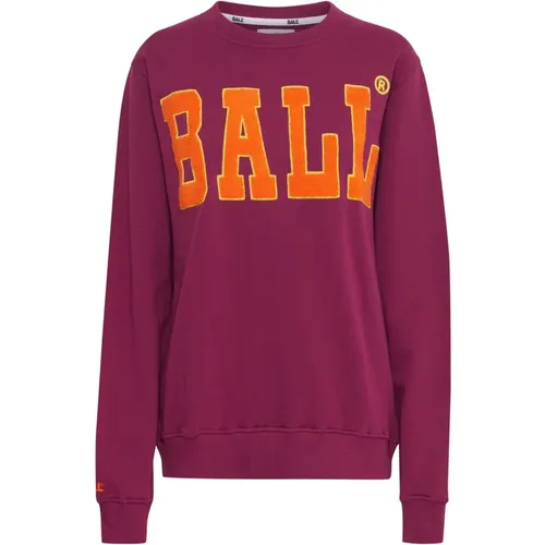 Magenta Bestickter Sweatshirt , Damen, Größe: XL - Ball - Modalova