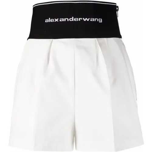 Logo Waistband Slim Fit Shorts , female, Sizes: S, 2XS - alexander wang - Modalova