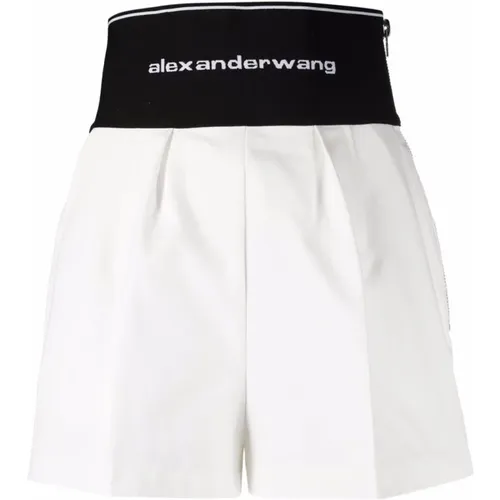 Logo Waistband Slim Fit Shorts , female, Sizes: S, XS - alexander wang - Modalova