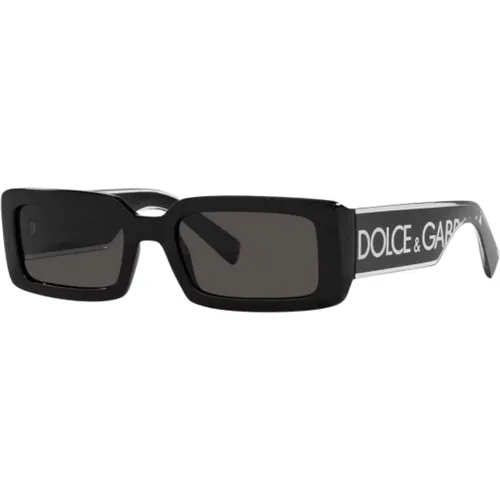 Rectangular White Logo Sunglasses , female, Sizes: 53 MM - Dolce & Gabbana - Modalova