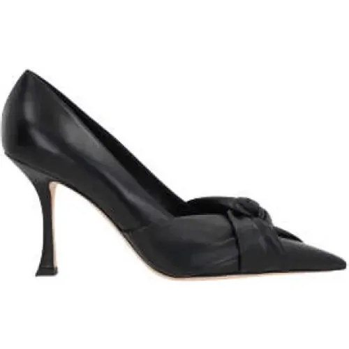 Leather High Heel Décolleté with Bow Detail , female, Sizes: 5 1/2 UK, 7 UK - Jimmy Choo - Modalova