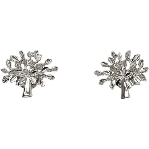Silver Jewelry Accessories Engraved Earrings , female, Sizes: ONE SIZE - Mulberry - Modalova