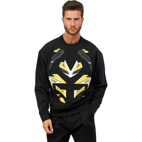 Men Relaxed Fit Sweater with Race-Inspired Graphics , male, Sizes: M - Hugo Boss - Modalova