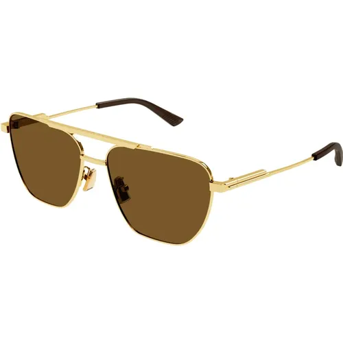 Gold/Braune Sonnenbrille,Sonnenbrille BV1236S,Schwarze/Graue Sonnenbrille - Bottega Veneta - Modalova