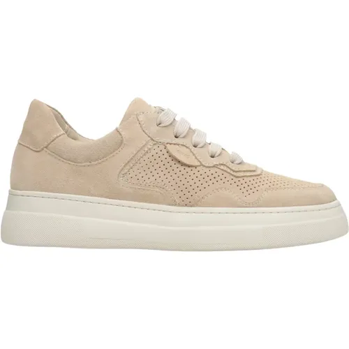 Damen Hellbeige Wildleder Low-Top Sneakers Er00112943 , Damen, Größe: 38 EU - Estro - Modalova