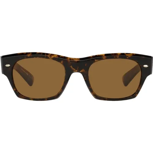 Square Tortoise Sunglasses with Mirror Lenses , male, Sizes: 51 MM - Oliver Peoples - Modalova