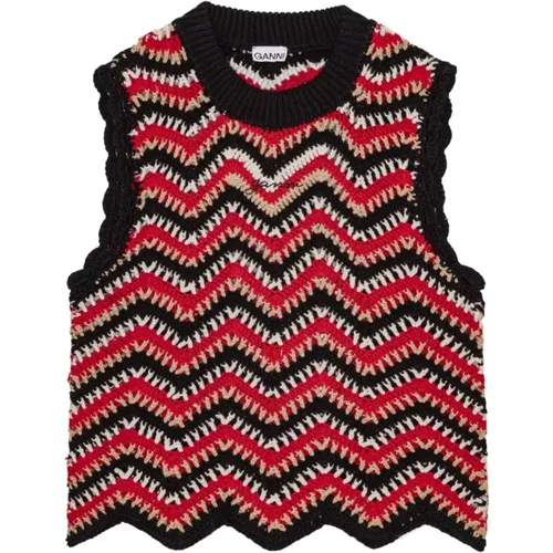 Crochet Cotton Vest , female, Sizes: S - Ganni - Modalova