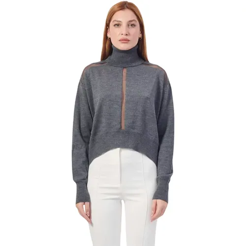 Grauer Wollpullover Moderner Reiz , Damen, Größe: XS - PATRIZIA PEPE - Modalova