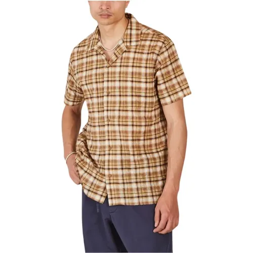 Casual Urban Dead Leaf Plaid Shirt , male, Sizes: S, L, M, XL - YMC You Must Create - Modalova