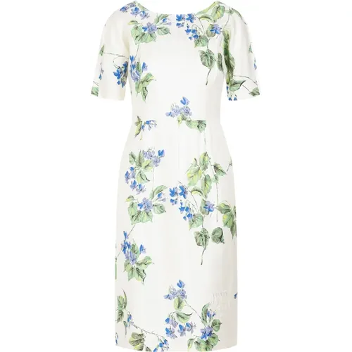 Floral Midi Dress Nude & Neutrals , female, Sizes: XS - Prada - Modalova