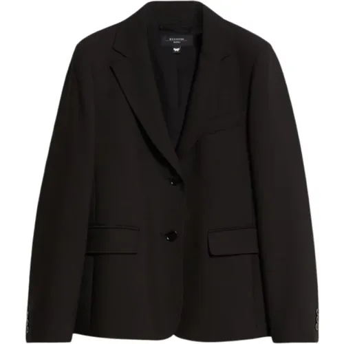 Schwarzer Blazer aus Stretch-Viskose , Damen, Größe: M - Max Mara - Modalova