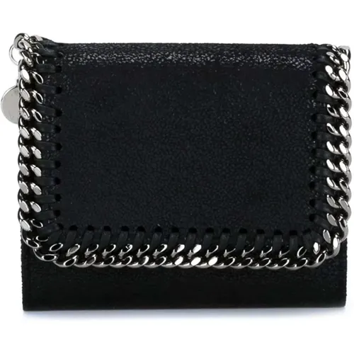 Card Holder, Wallet with Signature Silver Diamond Cut , female, Sizes: ONE SIZE - Stella Mccartney - Modalova