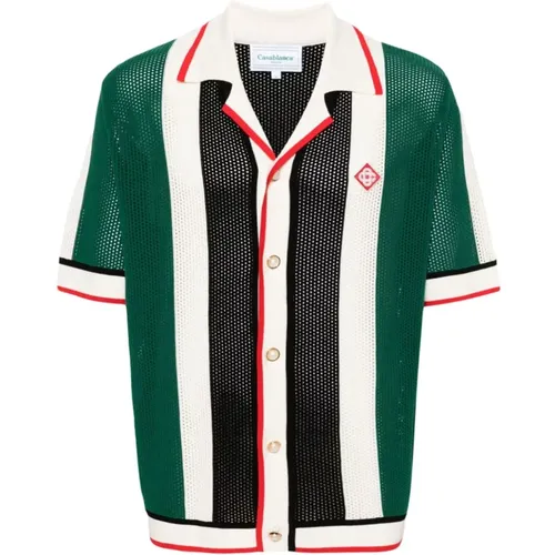 Green Vertical Stripe Shirt , male, Sizes: S - Casablanca - Modalova