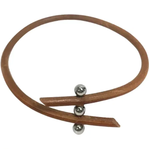 Pre-owned Leather necklaces , female, Sizes: ONE SIZE - Hermès Vintage - Modalova