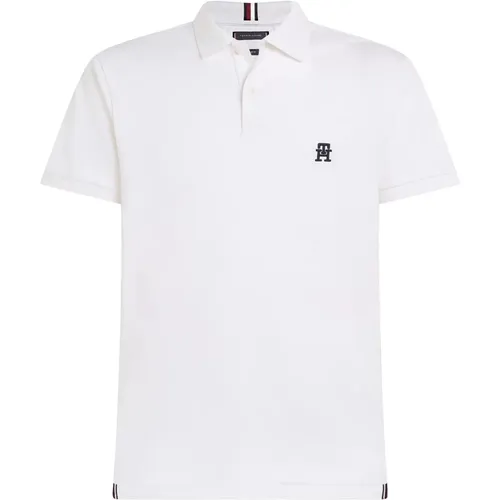 Weißes Polo-Shirt mit Besticktem Logo , Herren, Größe: 2XL - Tommy Hilfiger - Modalova