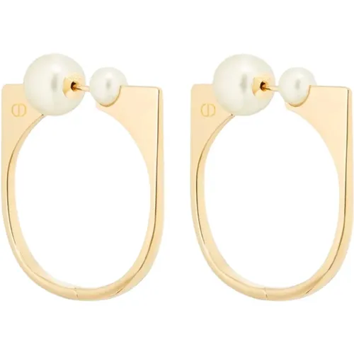 Gold/White Tribales Earrings , female, Sizes: ONE SIZE - Dior - Modalova